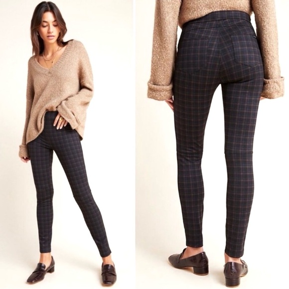 ANTHROPOLOGIE SANCTUARY Pants - ANTHRO x SANCTUARY 25” waist Grey and Black Plaid Grease Legging pant Size Small